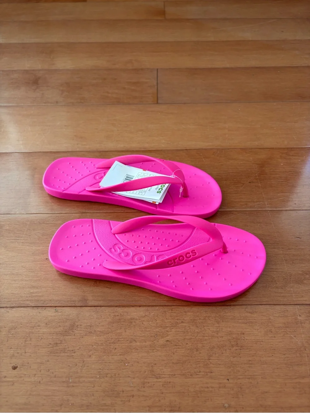 CROCS Bright Pink Flip Flop Thong Sandals, 6 - Picture 3 of 7